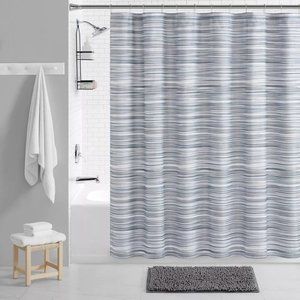 Jade + Oake 15pc Shower Curtain Bundle Set - Marl Striped Gray